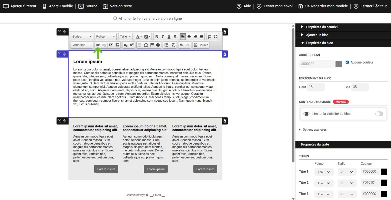 Ic&ocirc;ne pour ajouter un lien